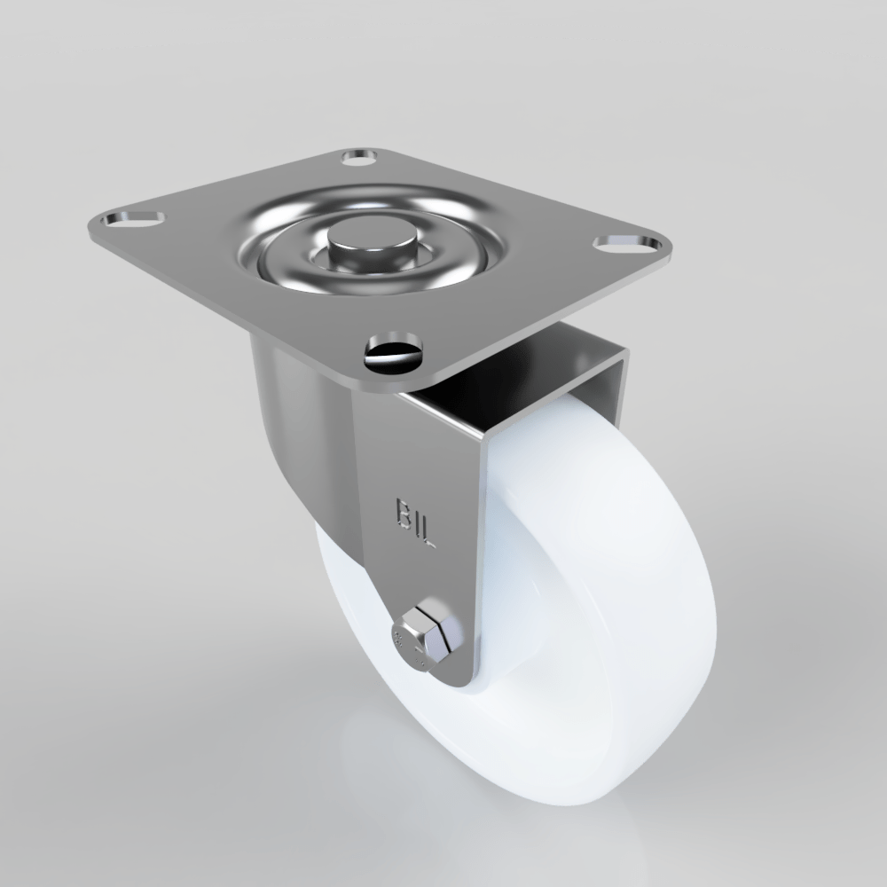 Polypropylene Plate Swivel Castor 100mm 125kg Load