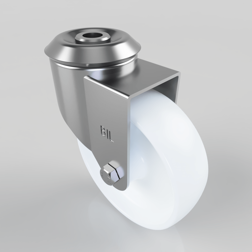 Polypropylene Bolt Hole Swivel Castor 100mm 125kg Load