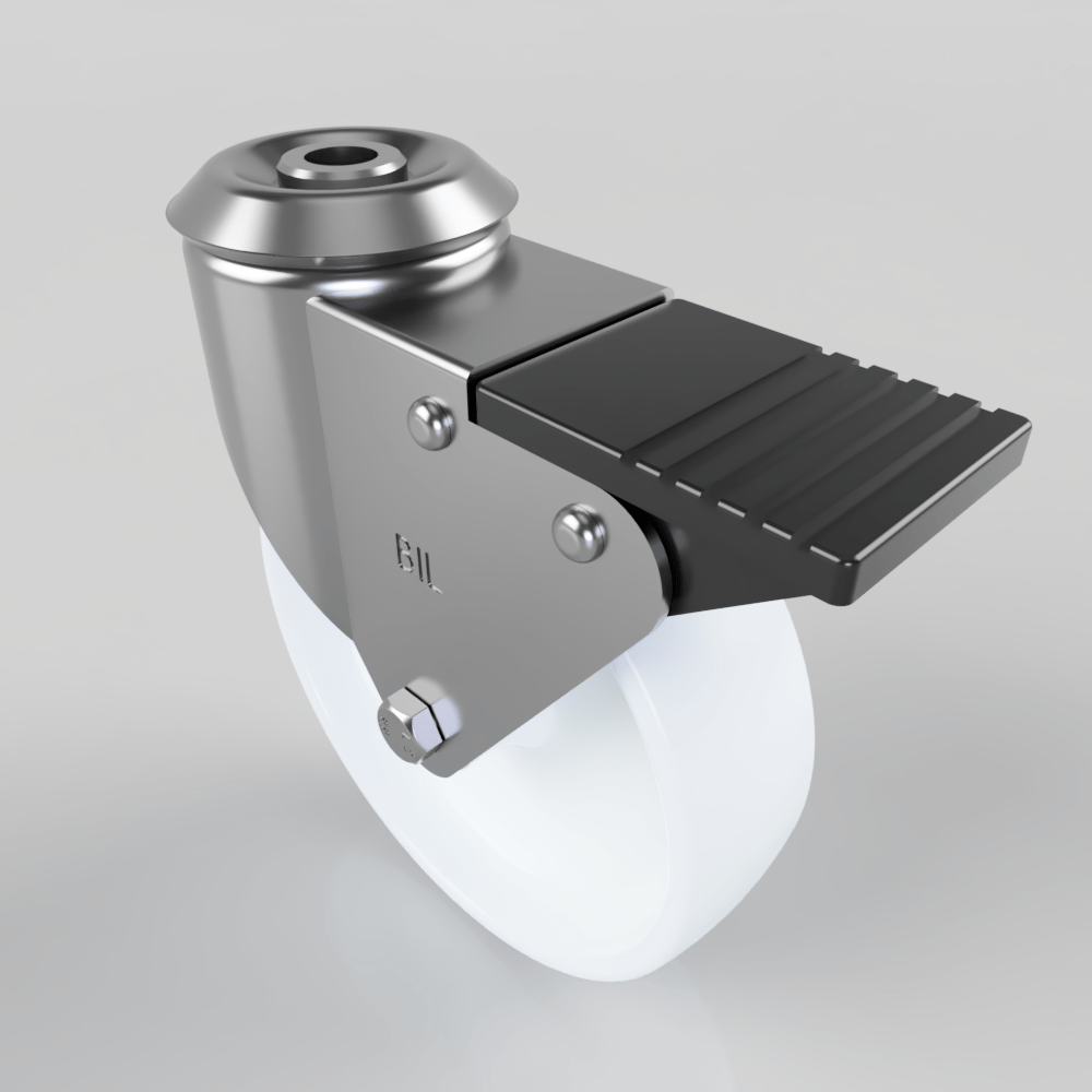 Polypropylene Bolt Hole Swivel Castor Brake 125mm 125kg Load