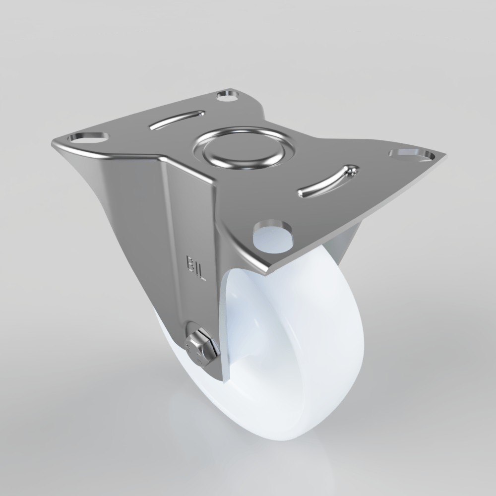 Polypropylene Plate Fixed Castor 100mm 125kg Load