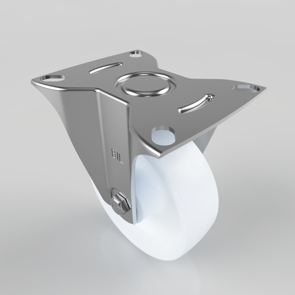 Polypropylene Plate Fixed Castor 100mm 125kg Load
