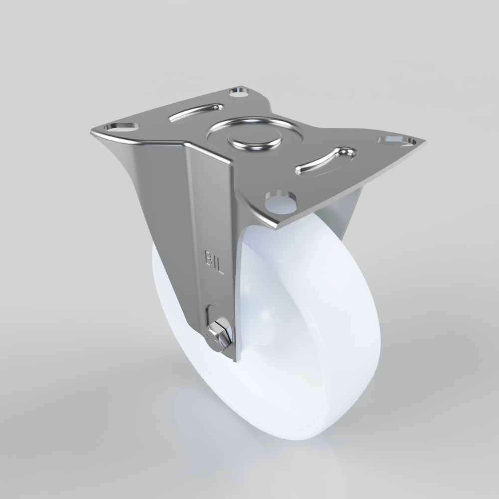 Polypropylene Plate Fixed Castor 125mm 125kg Load