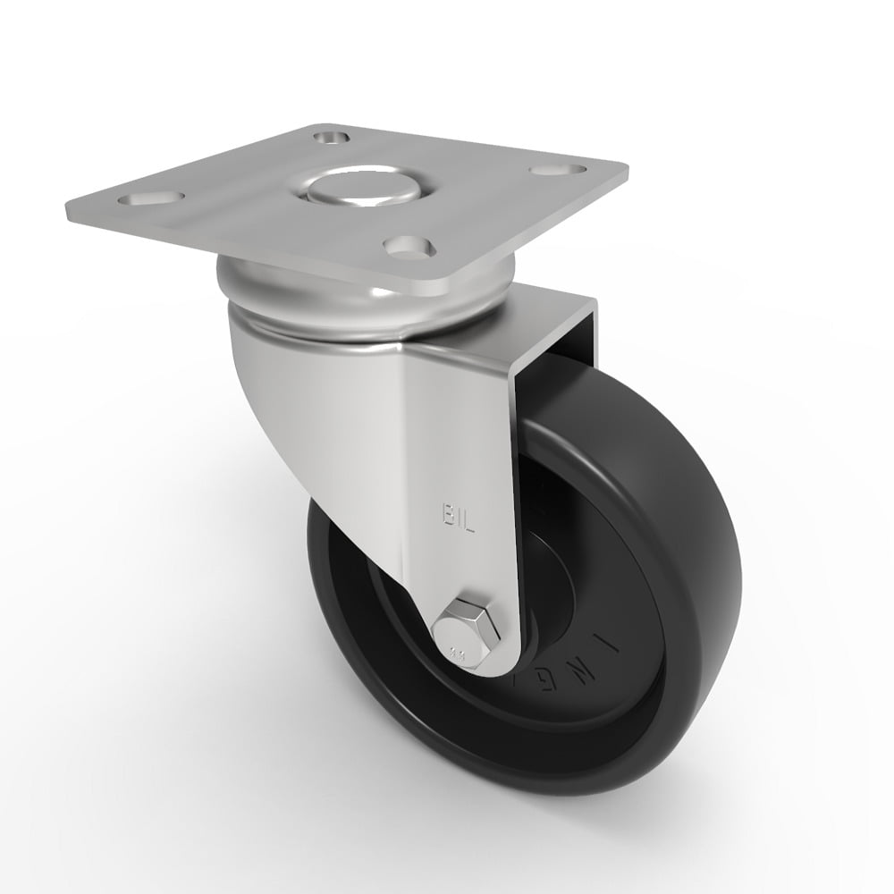 Polypropylene Plate Swivel Castor 75mm 70kg Load