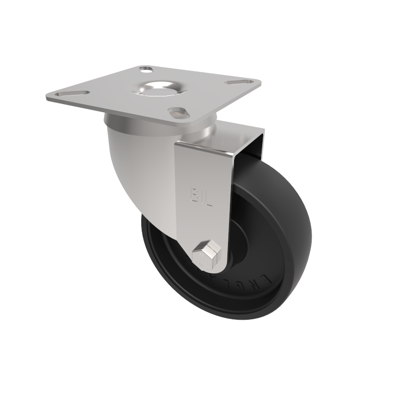 Polypropylene Plate Swivel Castor 125mm 140kg Load