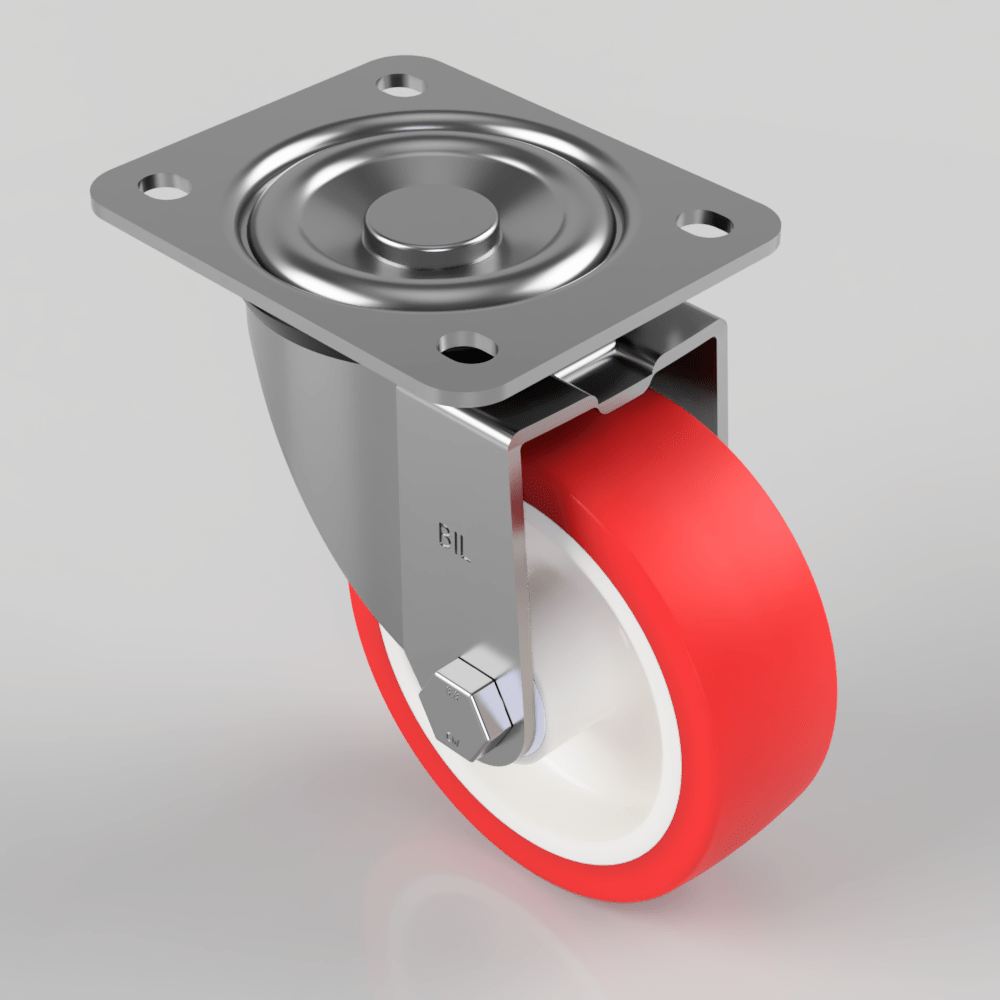 Polyurethane Nylon Plate Swivel Castor 100mm 250kg Load