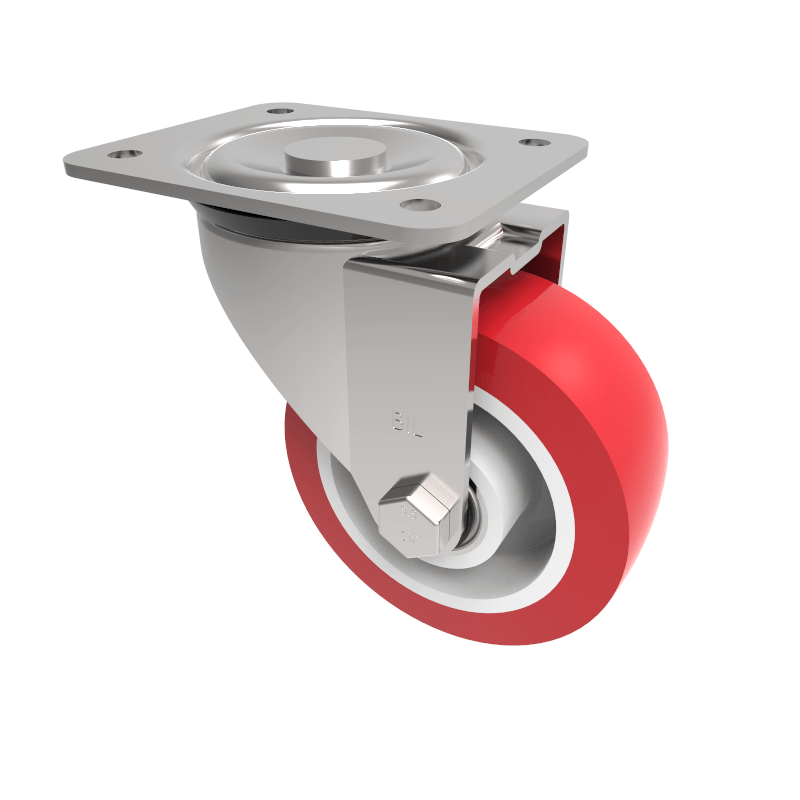 Polyurethane Nylon Plate Swivel Castor 100mm 250kg Load