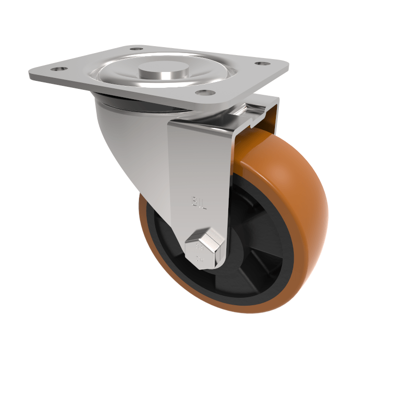 Polyurethane Nylon Plate Swivel Castor 100mm 300kg Load