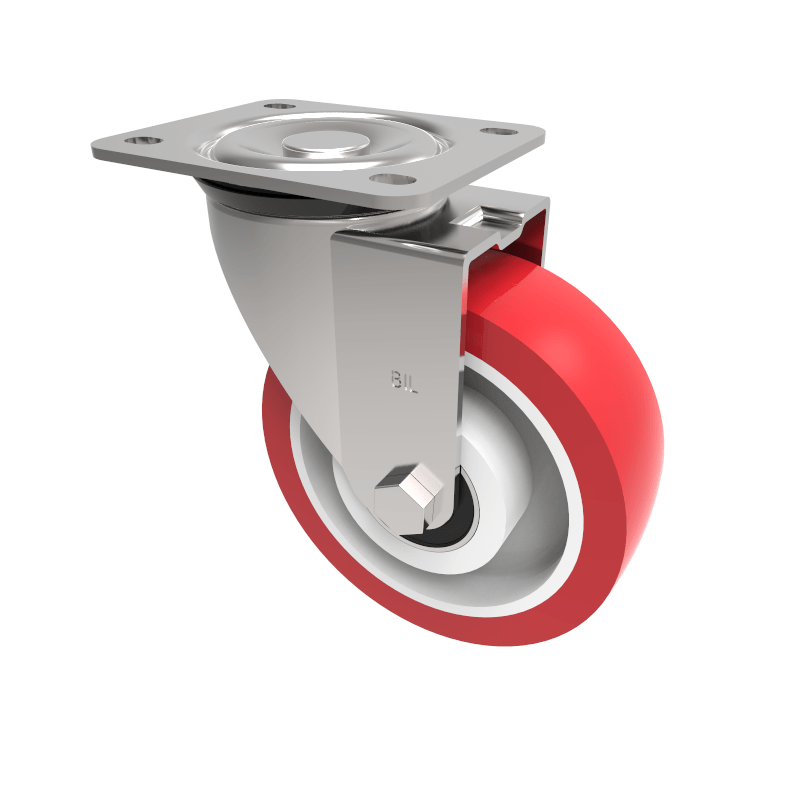Polyurethane Nylon Plate Swivel Castor 125mm 300kg Load
