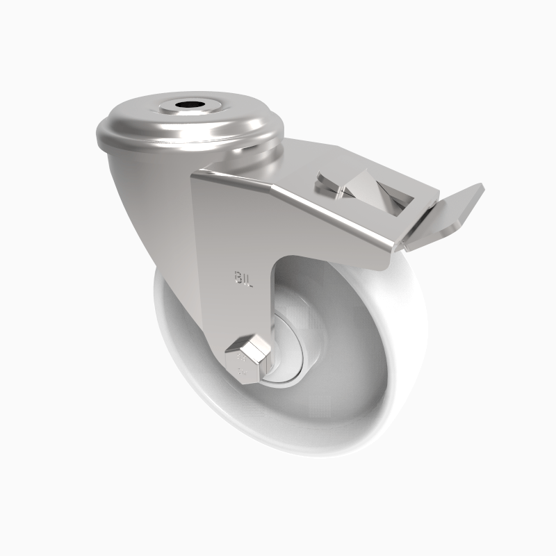 Nylon Bolt Hole Swivel Castor Brake 125mm 300kg Load
