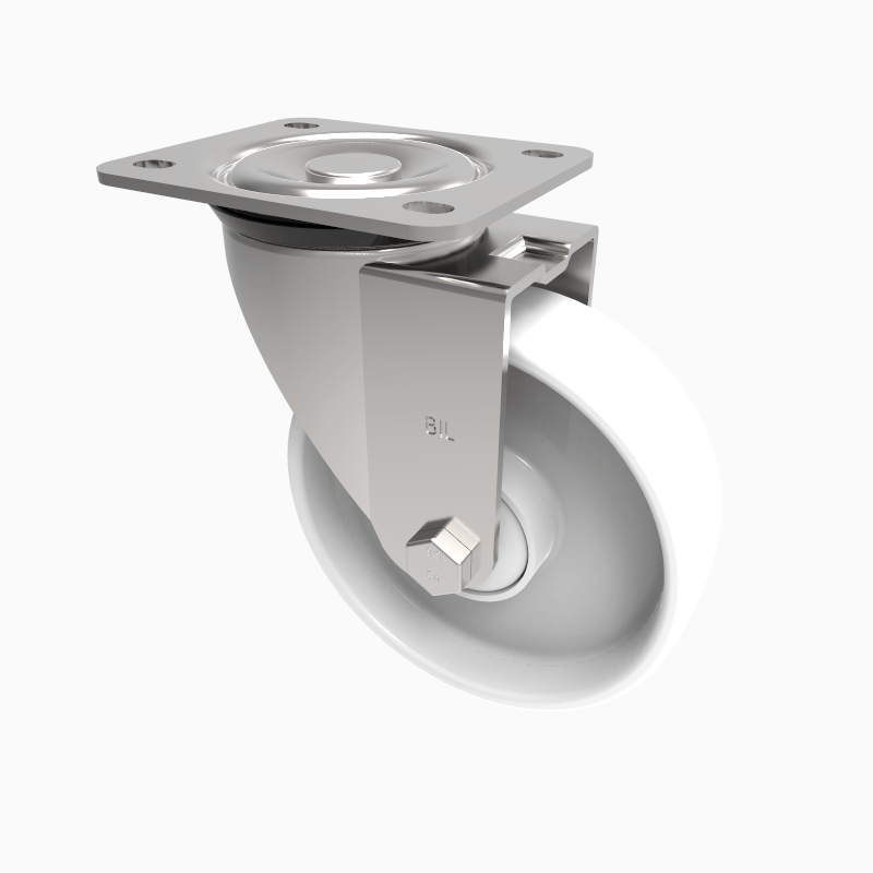 Nylon Plate Swivel Castor 125mm 300kg Load