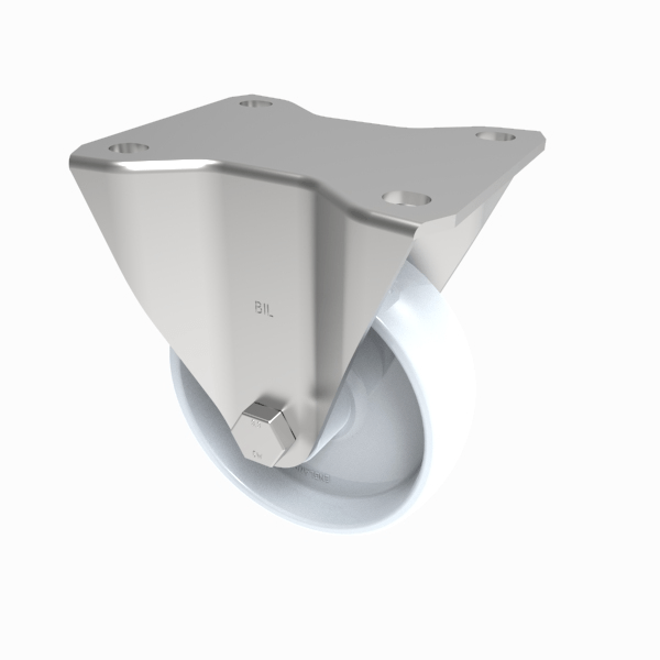 Nylon Plate Fixed Castor 100mm 270kg Load