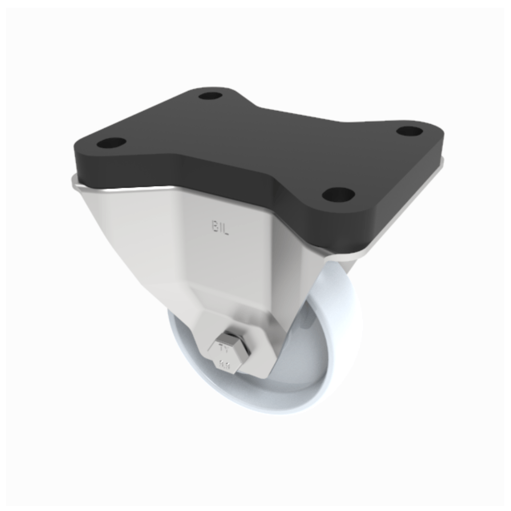 White Nylon Fixed Plate Castor 100mm 270kg