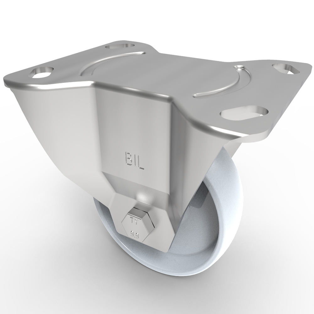 Nylon Plate Fixed Castor 100mm 270kg Load