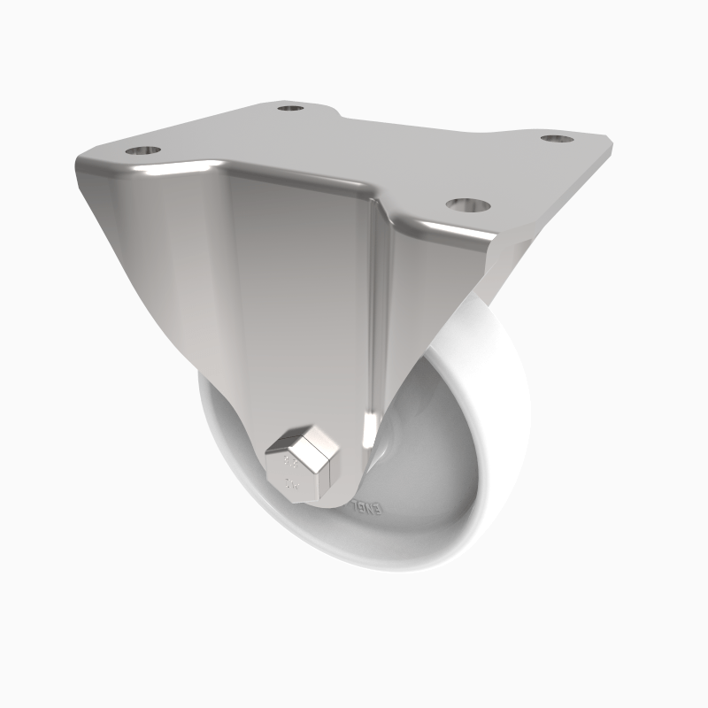 Nylon Plate Fixed Castor 100mm 250kg Load