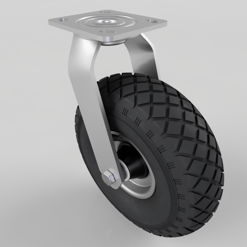 Pneumatic wheel Plate Swivel Castor 260mm 270kg Load