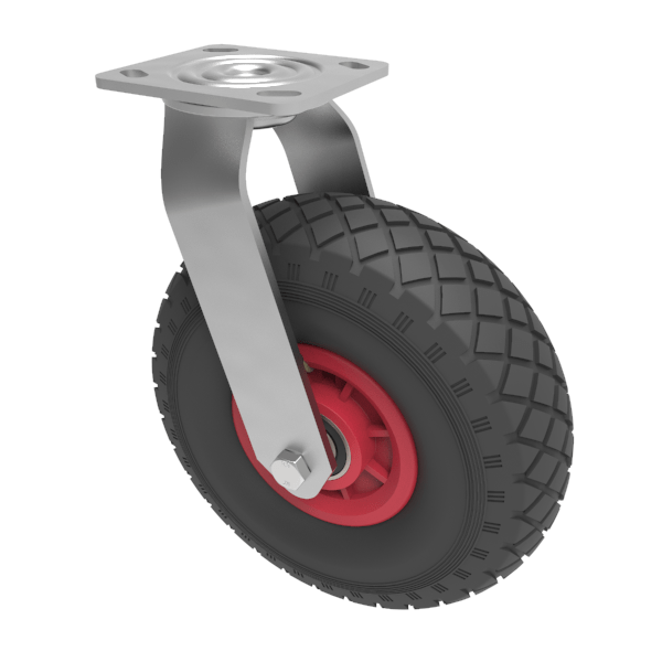 Puncture Proof Polyurethane Plate Swivel Castor 300mm 150kg Load