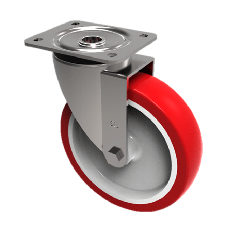 Polyurethane Nylon Plate Swivel Castor 100mm 250kg Load