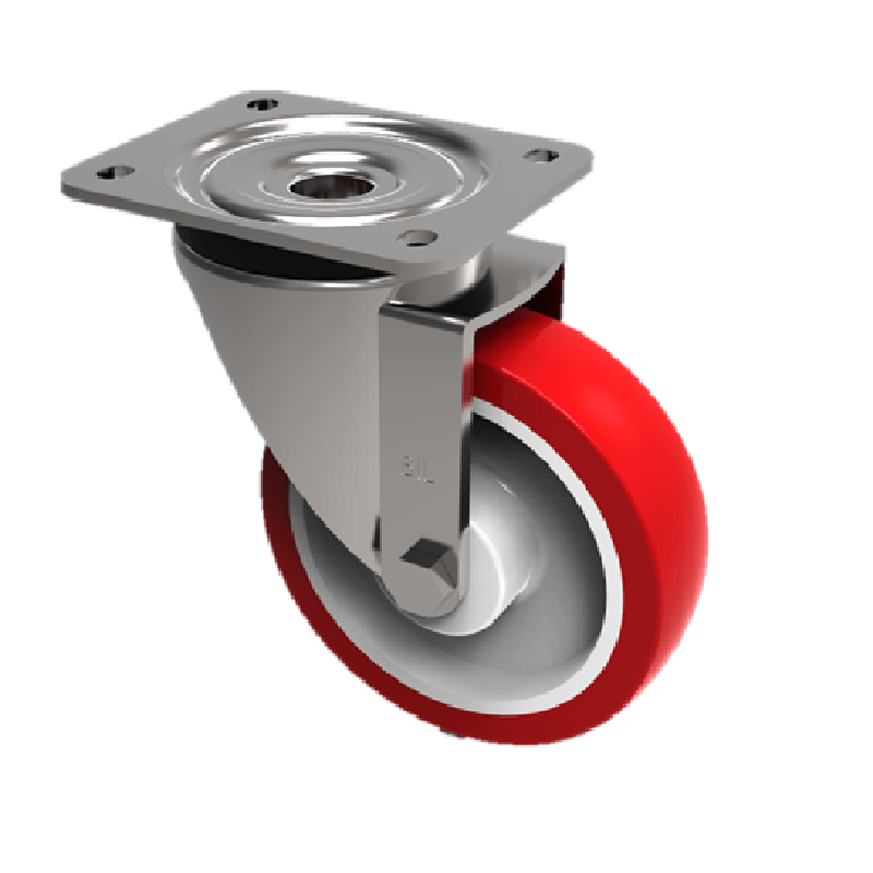 Polyurethane Nylon Plate Swivel Castor 80mm 210kg Load