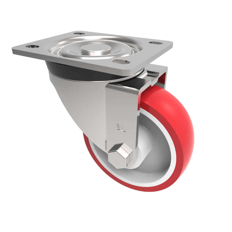 Polyurethane Nylon Plate Swivel Castor 100mm 250kg Load