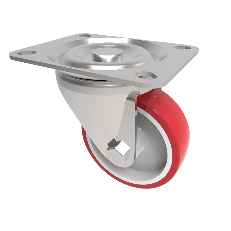 Polyurethane Nylon Plate Swivel Castor 100mm 250kg Load