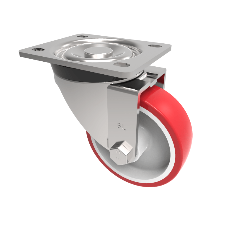 Polyurethane Nylon Plate Swivel Castor 100mm 250kg Load