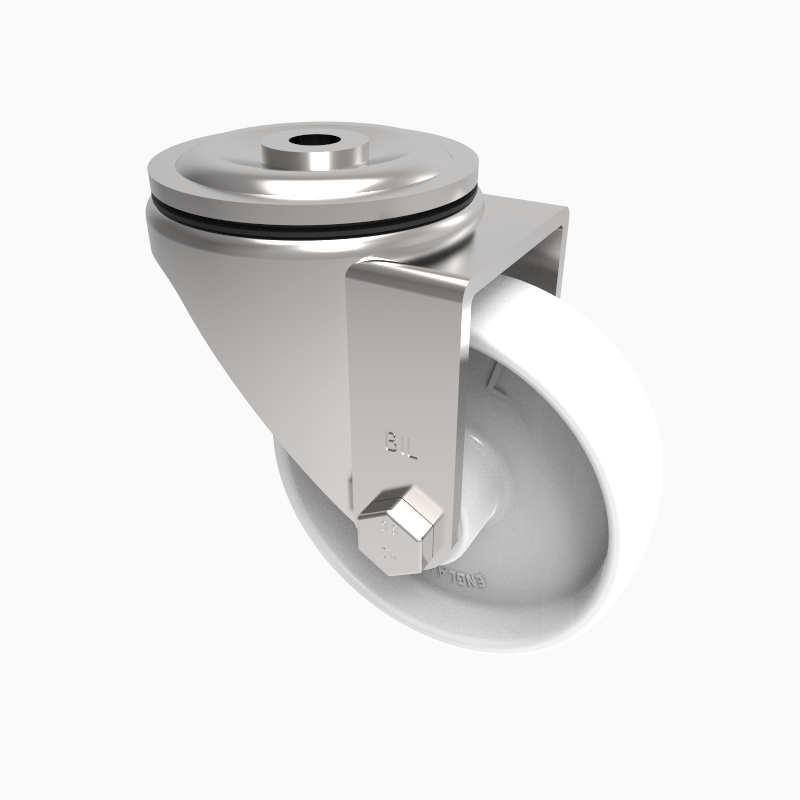 Nylon Bolt Hole Swivel Castor 100mm 270kg Load