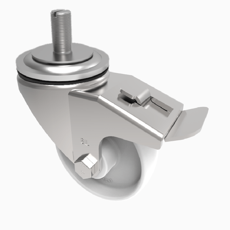 Nylon Stem Swivel Castor Brake 80mm 200kg Load