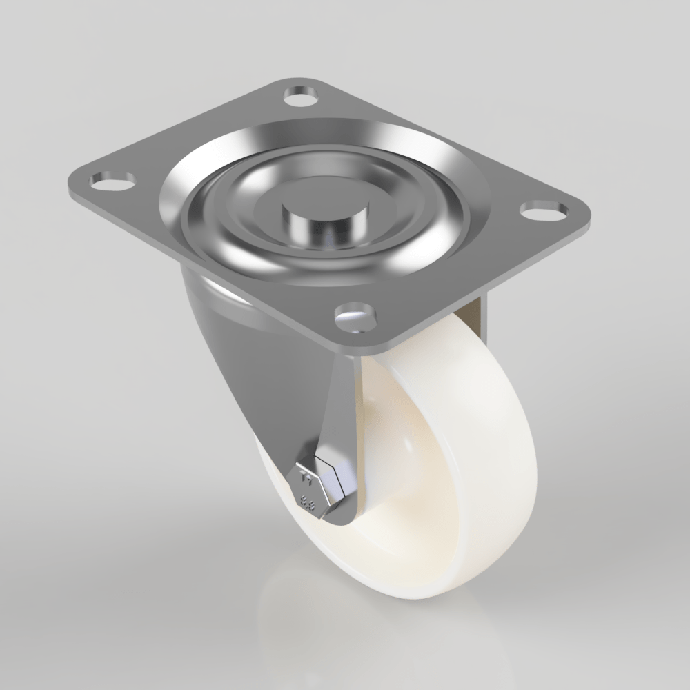 Nylon Plate Swivel Castor 100mm 250kg Load