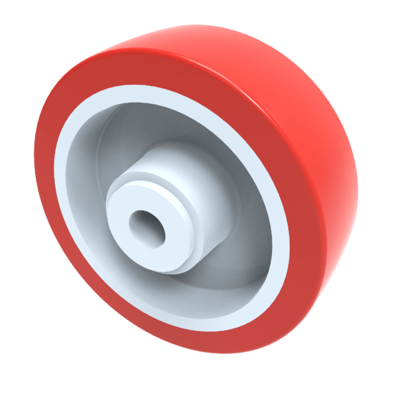 Polyurethane Nylon 100mm Plain Bearing Wheel 250kg Load