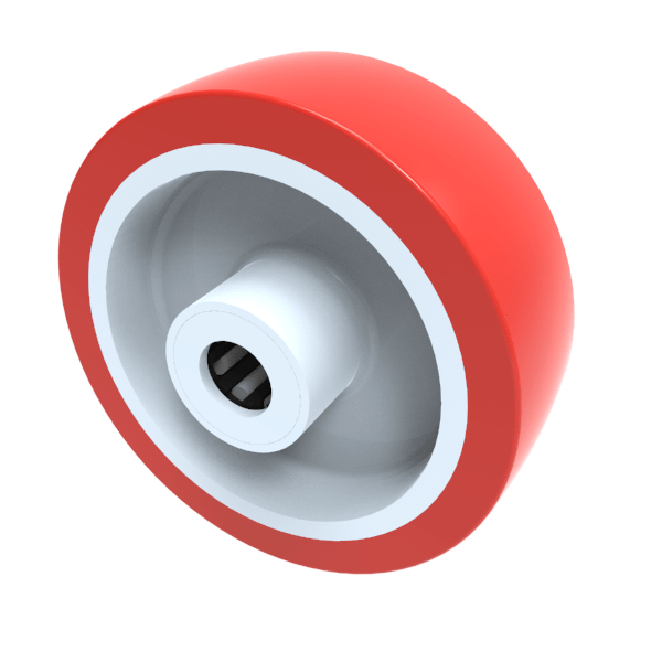 Polyurethane Nylon 100mm Roller Bearing Wheel 250kg Load