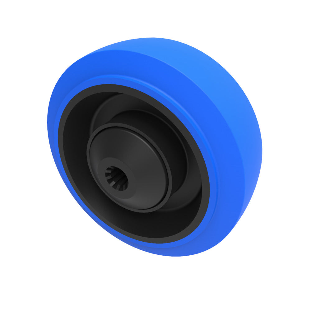 Blue Elastic Rubber 65ShoreA 100mm Ball Bearing Wheel 200kg Load