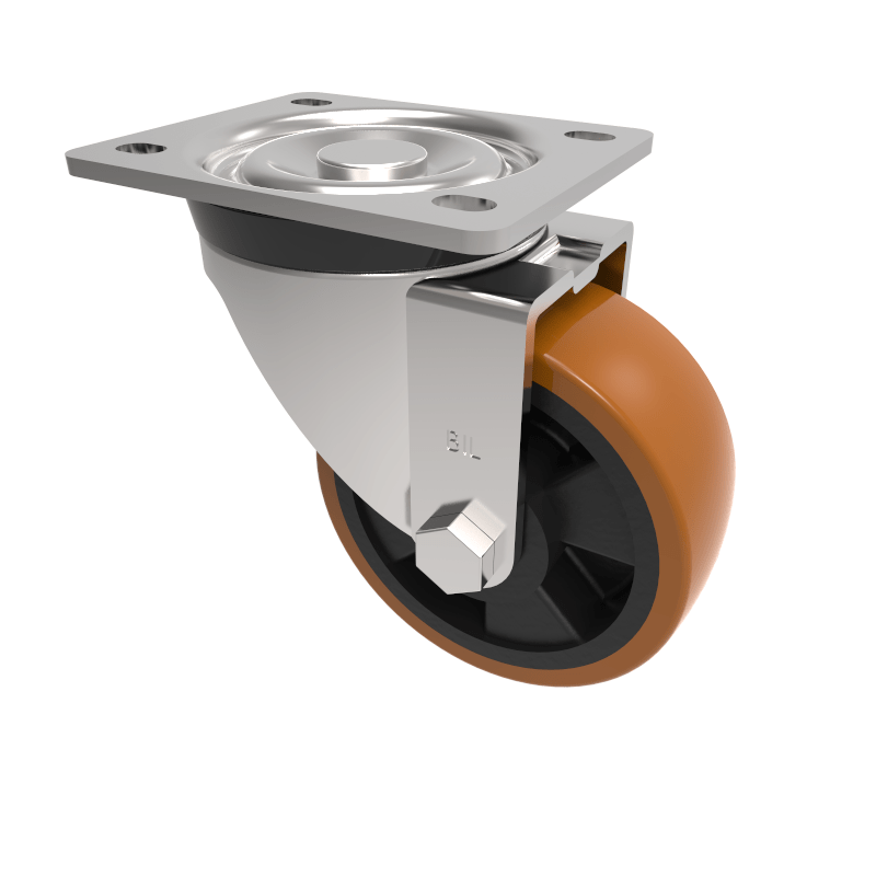 Polyurethane Nylon Plate Swivel Castor 100mm 300kg Load