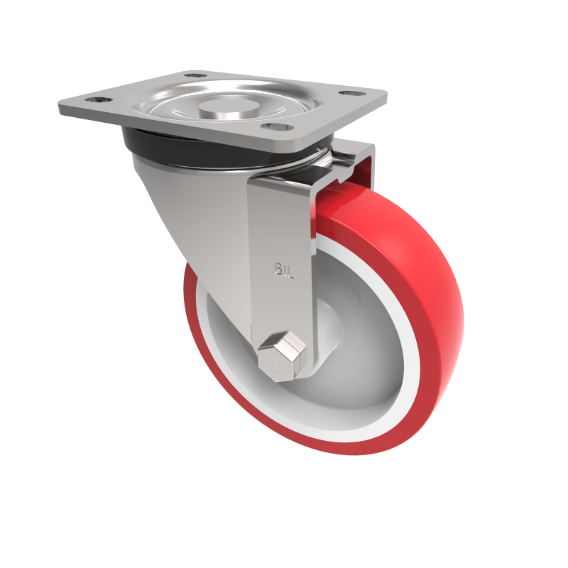 Polyurethane Nylon Plate Swivel Castor 125mm 300kg Load