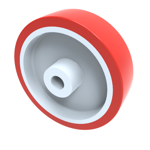 Polyurethane Nylon 125mm Plain Bearing Wheel 300kg Load