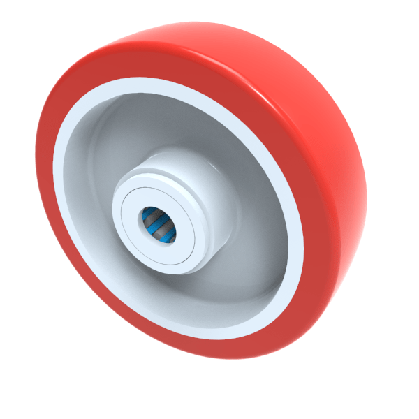 Polyurethane Nylon 125mm Roller Bearing Wheel 300kg Load