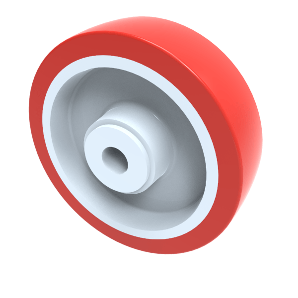 Polyurethane Nylon 125mm Plain Bearing Wheel 300kg Load