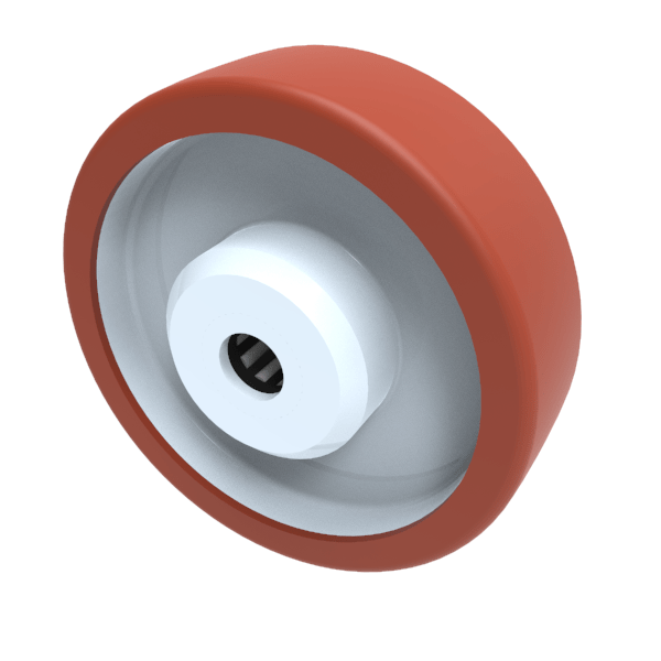 Polyurethane Nylon 150mm Roller Bearing Wheel 600kg Load