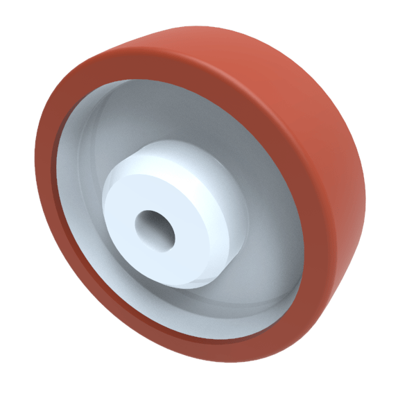 Polyurethane Nylon 150mm Plain Bearing Wheel 600kg Load