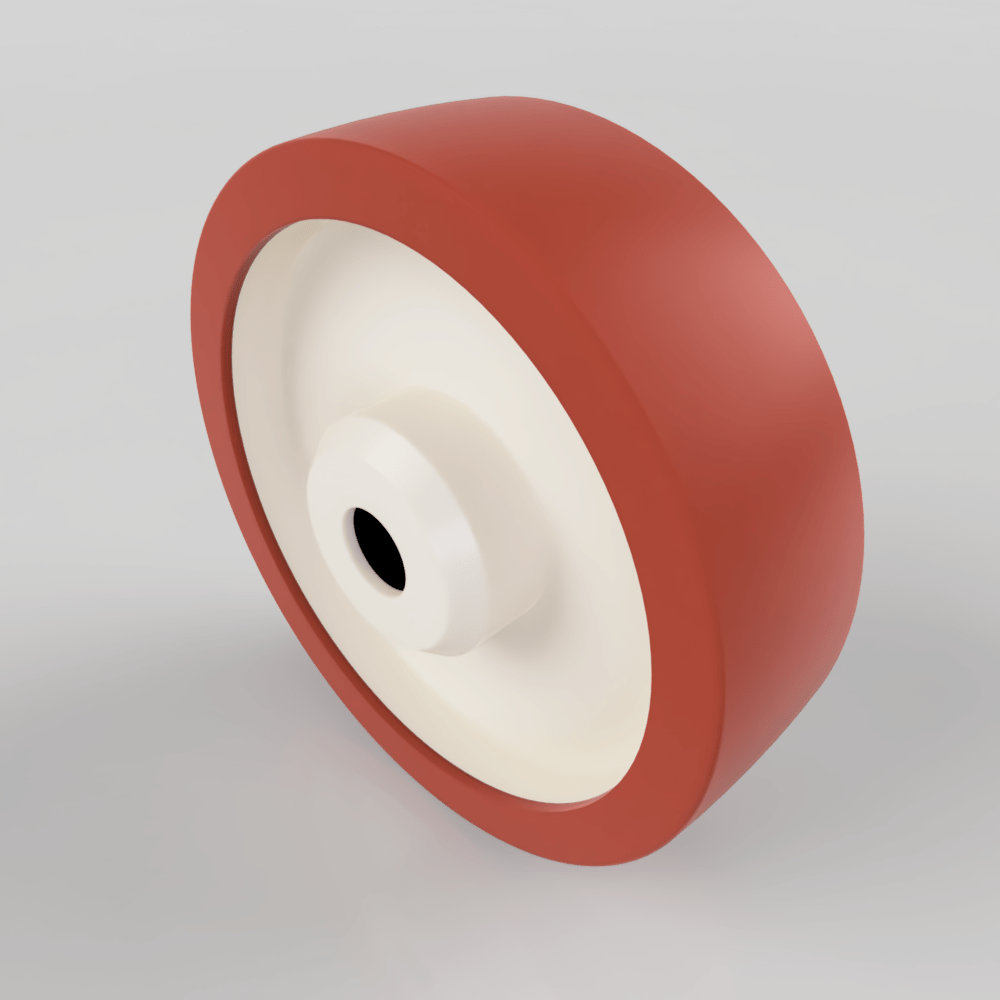 Polyurethane Nylon 160mm Roller Bearing Wheel 600kg Load