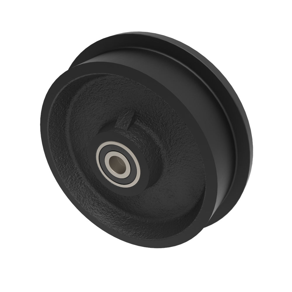 Cast Iron Flanged 200mm Ball Bearing Wheel 1500kg Load