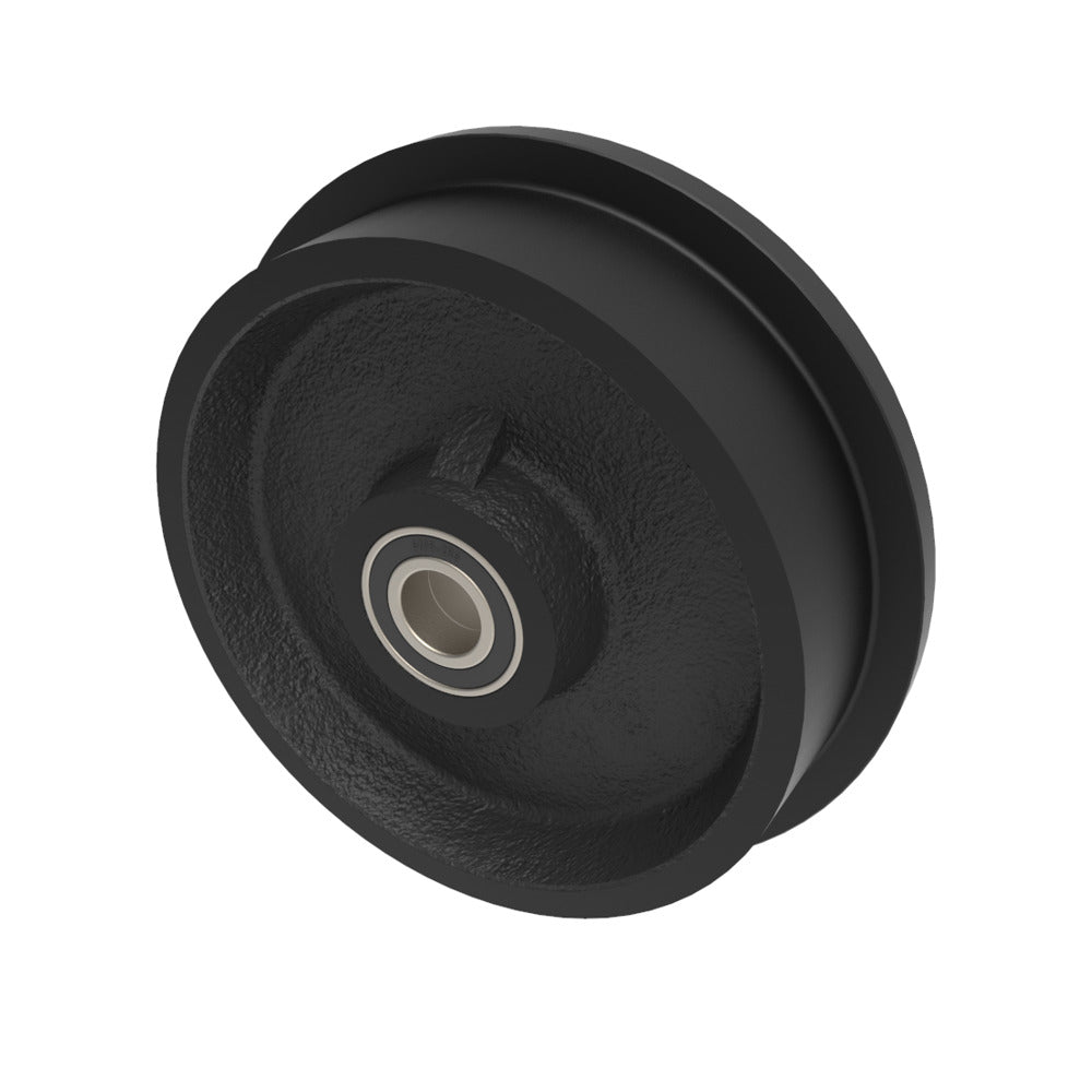 Cast Iron Flanged 200mm Ball Bearing Wheel 1500kg Load