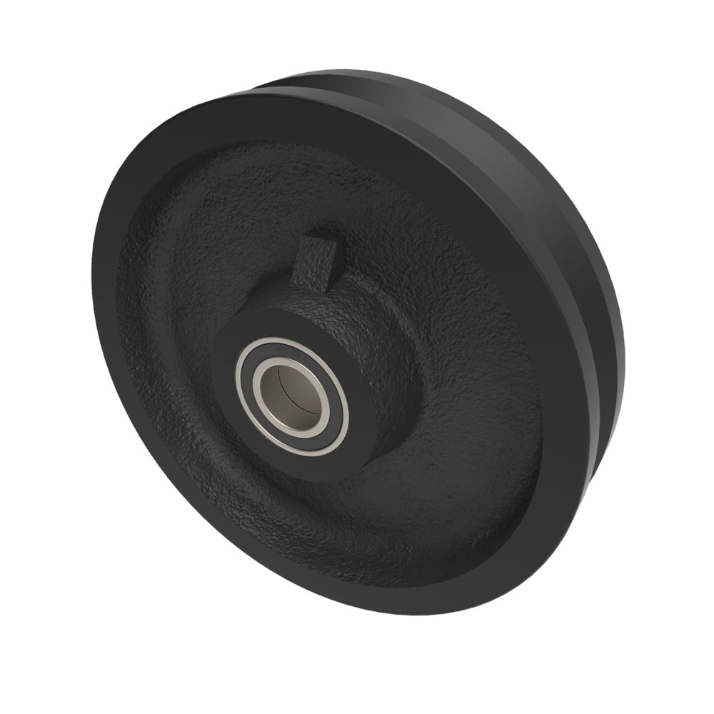 Cast Iron V-Groove 200mm Ball Bearing Wheel 900kg Load