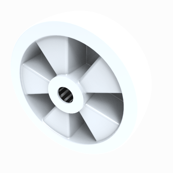 Nylon 200mm Roller Bearing Wheel 800kg Load