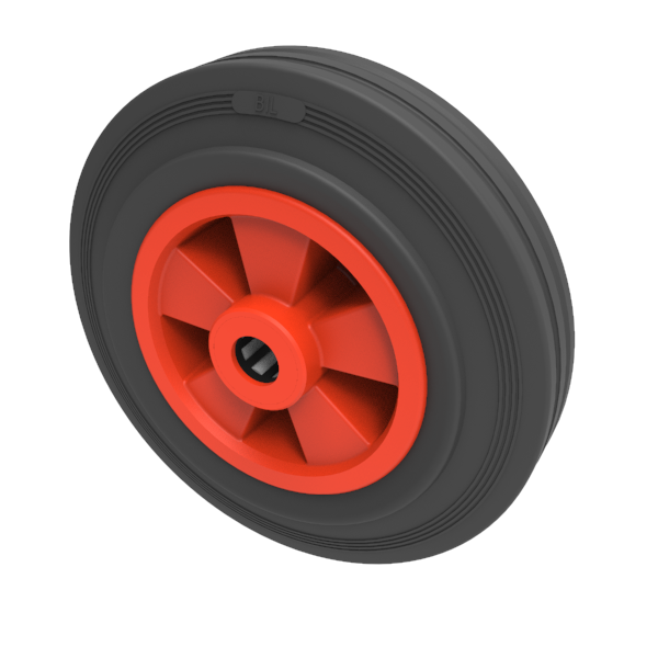 Black Rubber 200mm Roller Bearing 205kg Load