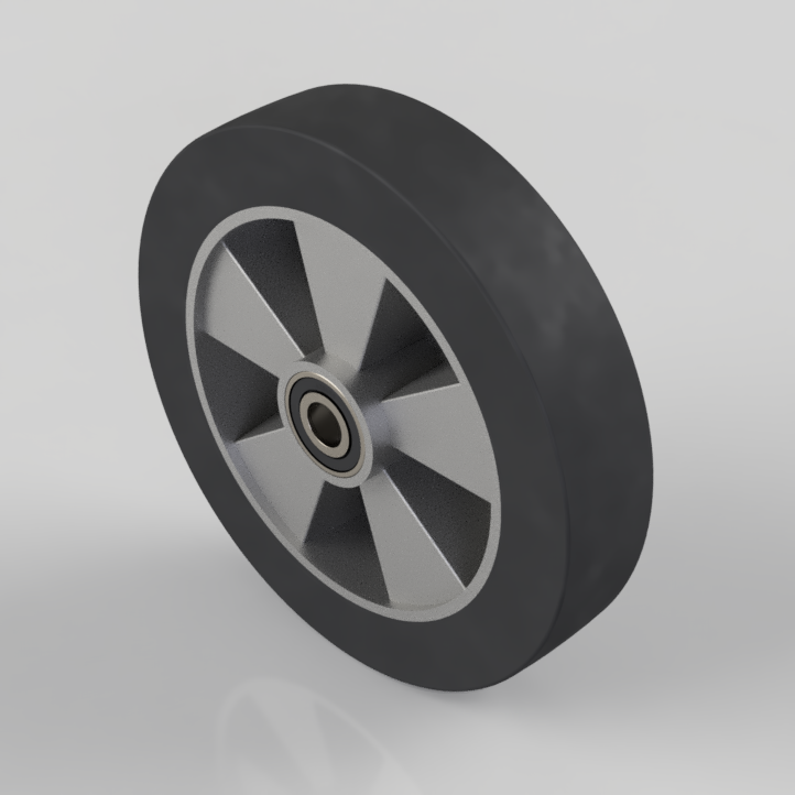 Rubber on aluminium 500kg 250mm ball bearing