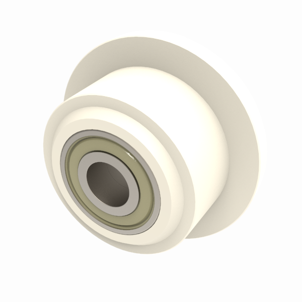 Nylon Flanged 75mm Ball Bearing Wheel 380kg Load