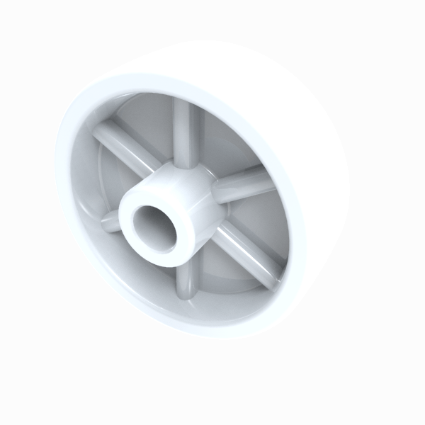 Nylon 75mm Plain Bearing Wheel 150kg Load