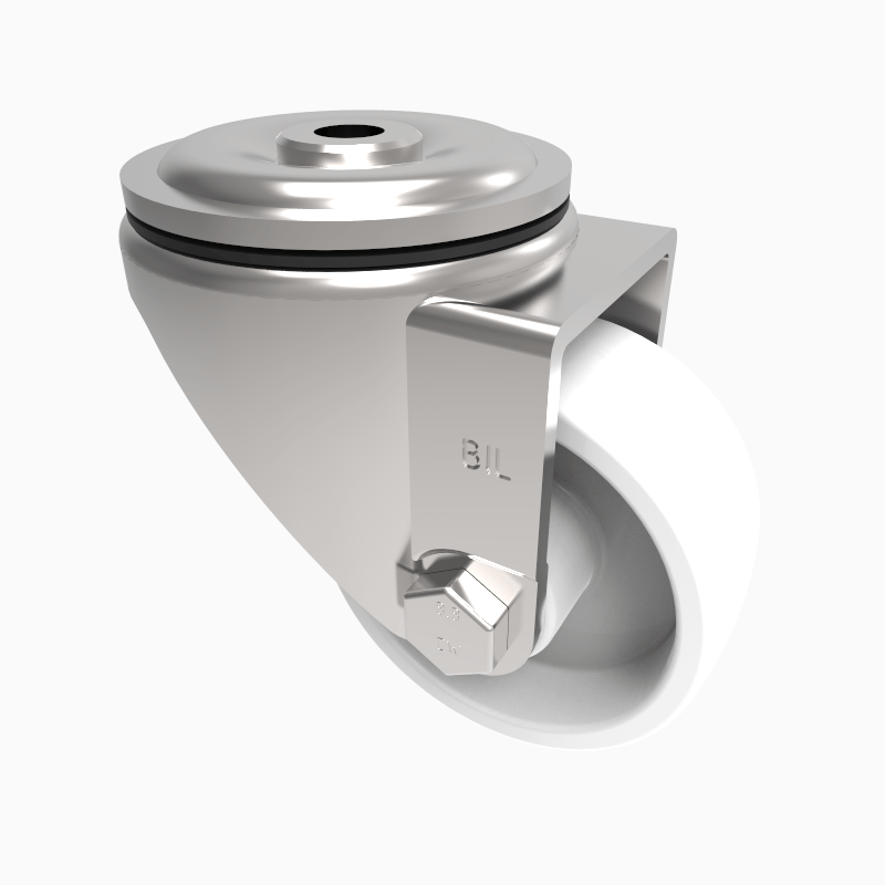 Nylon Bolt Hole Swivel Castor 80mm 250kg Load