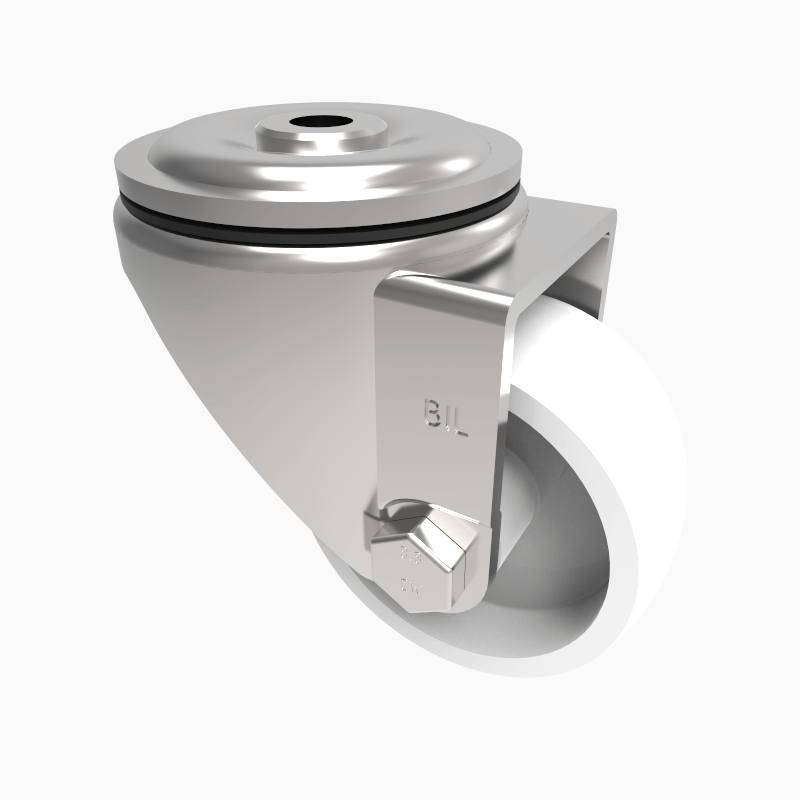 Nylon Bolt Hole Swivel Castor 80mm 250kg Load