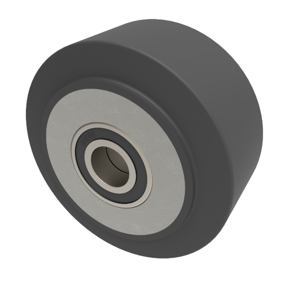 Elastic Rubber on Aluminium 80mm Ball Bearing Wheel 180kg Load